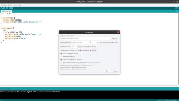 Arduino Enable Verbose Output