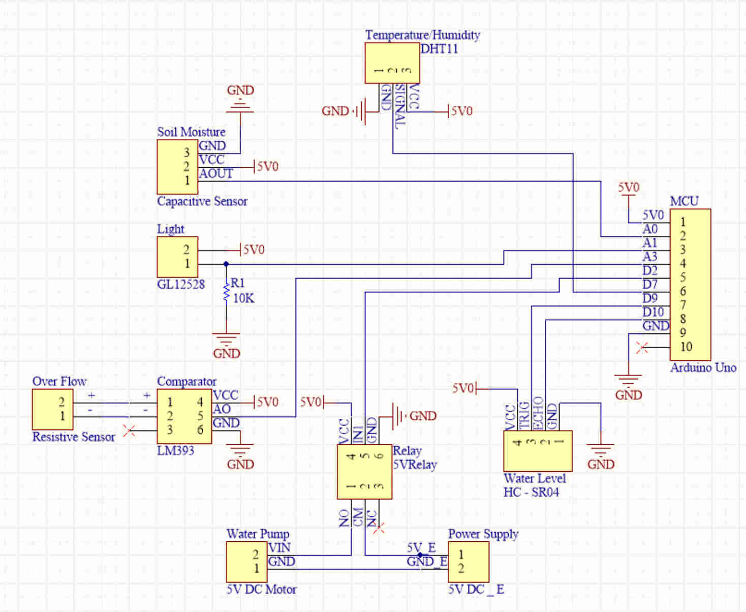 Automated Plant Watering Circuit Diagram