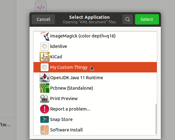 Custom 'Open With' Ubuntu